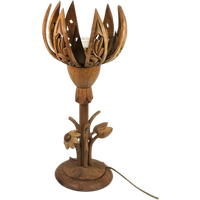Vintage Houten Lamp Lotus Bloem