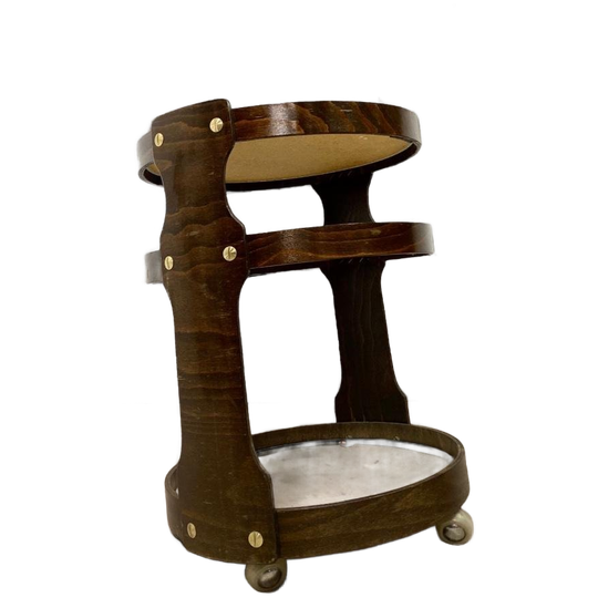 Vintage Ronde Space Age Bar Cart / Roltafeltje / Bijzettafel 1