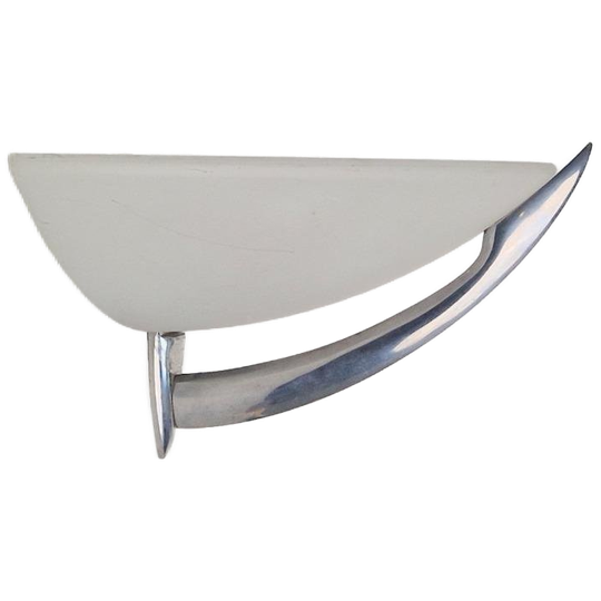 Vintage Blauet Wandlamp Glas Alu Postmodern Wall Lamp Spain 1