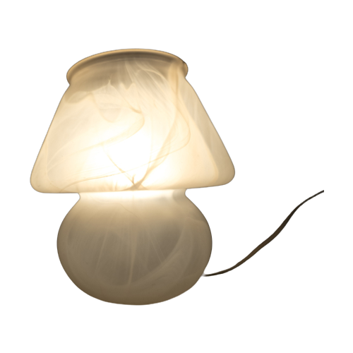 Murano - Mushroom Lamp - Space Age Lamp - Gemarmerd Glas - 70'S