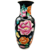 Vintage Familie Noir Floraal Vaas Porselein