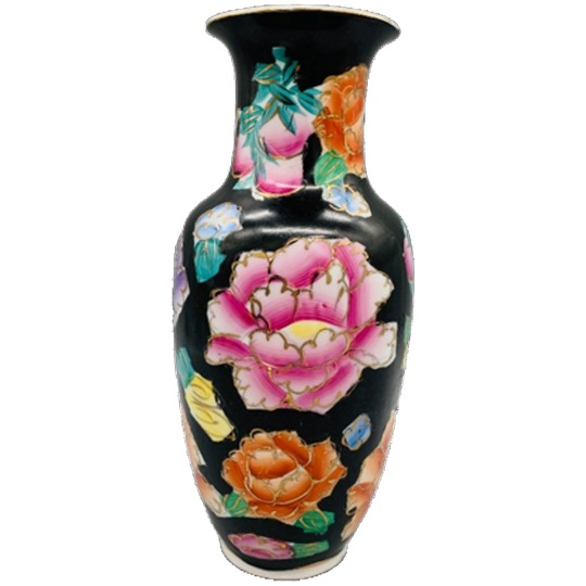 Vintage Familie Noir Floraal Vaas Porselein 1