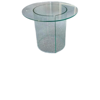 Vintage Postmodern Glazen Bijzettafel, Rond