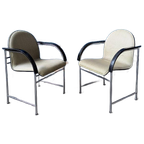 Vintage Arco Bk Eetstoelen -chrome & Zwart- thumbnail 1