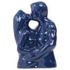 Vintage Blauw Beeld Kussend Stel thumbnail 1