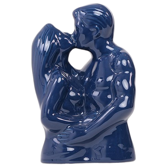 Vintage Blauw Beeld Kussend Stel 1
