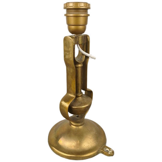 Antieke Messing Scheepslamp Voet 1