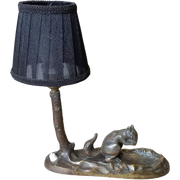 Bronzen "Eekhoorn" Lampje Met Vidé-Poche.