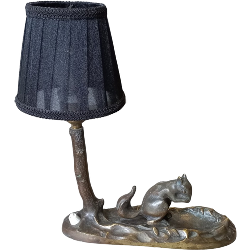 Bronzen "Eekhoorn" Lampje Met Vidé-Poche.