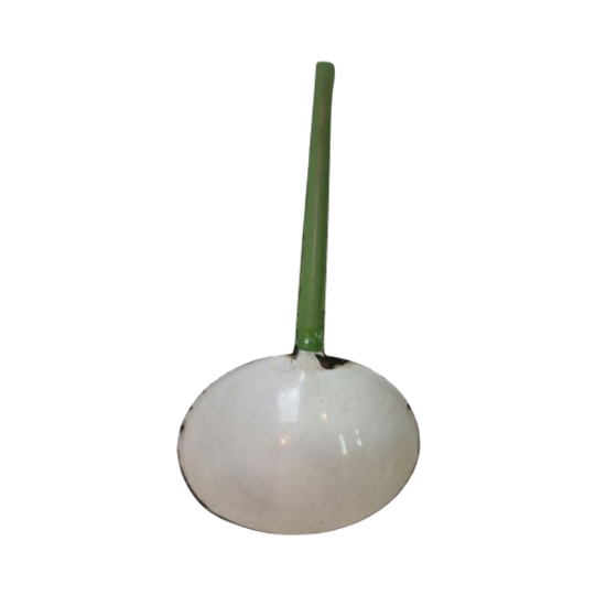Soeplepel Groen Met Wit Emaille 1