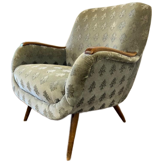Vintage Lichtblauwe Cocktailstoel / Fauteuil / Eenzit 1