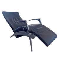 David Design Armchair /lounger By Interprofil / Black Leather Good Condition
