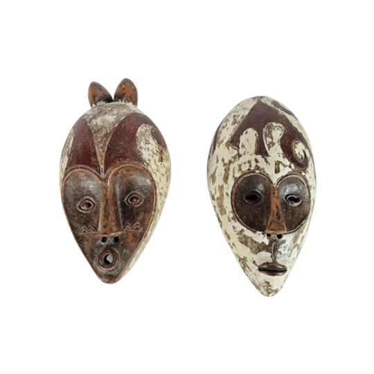 Ibo - Igbo - Muurmaskers (2) - Hout - Nigeria - 2e Kwart 20e Eeuw 1