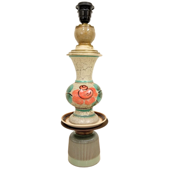 West Germany Vaas Bloem Groen Vintage Jaren 70 Keramiek 1