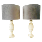 Vintage Set Italiaanse Albast Marmeren Lampen thumbnail 1