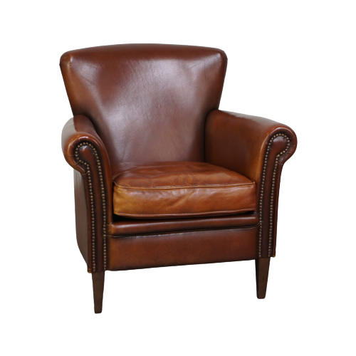 Comfortabele Klassieke Schapenleren Armchair/ Fauteuil Met Een Fijn Zitcomfort