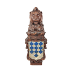 Antieke Houten Leeuw Met Wapenschild thumbnail 1