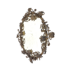 Vintage Messing Spiegel Met Bloemen thumbnail 1
