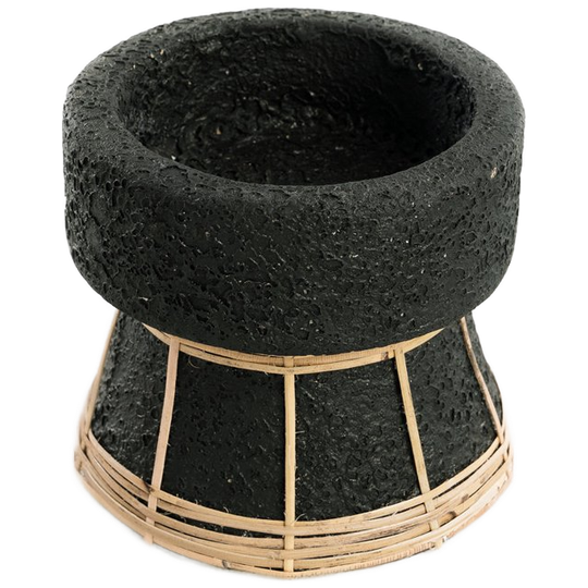Bazar Bizar | De Serene Kaarsenhouder - Zwart Naturel - S 1