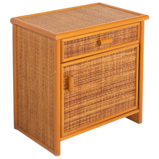 Vintage Rattan-wicker Cabinet 1