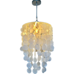 Meerdere Beschikbaar! Capiz Schelpen Hanglamp Parelmoer Schelp Chrome Details ! Luxe Uitvoering thumbnail 1