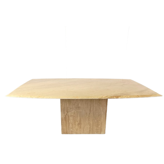 Vintage Travertine Dining Table, 1970s 1