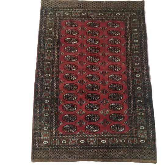 Vintage Bokhara Tapijt Met Medaillon Bloem Patroon 1