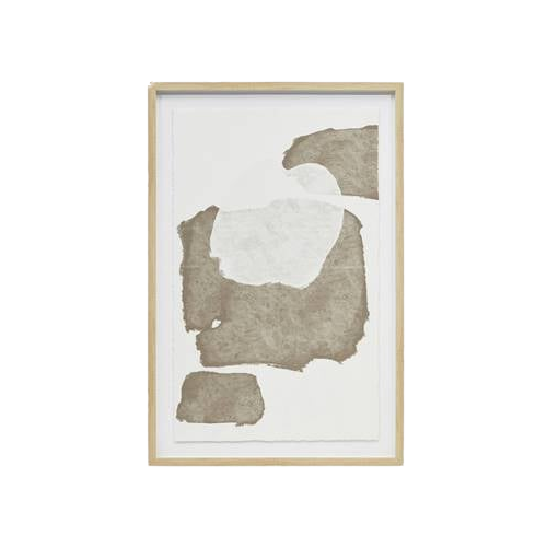 Kave Home - Abstract Schilderij Torroella Wit En Bruin 60 X 90 Cm - Tweedekans