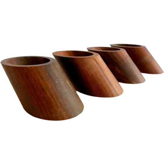 Set Van 4 Vintage Palissander Servetringen | Kerst 1