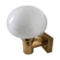 Vintage Jaren '70 Wandlamp Wit Melkglas Bollamp Opaline