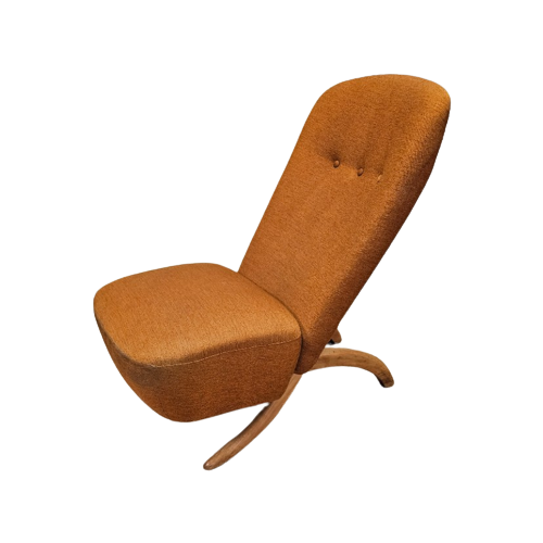 Vintage Theo Ruth Congo Fauteuil Stoel Oranje