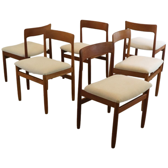 Set 6 A. Younger Stoelen Eetkamerstoelen Vintage Reupholstered 1