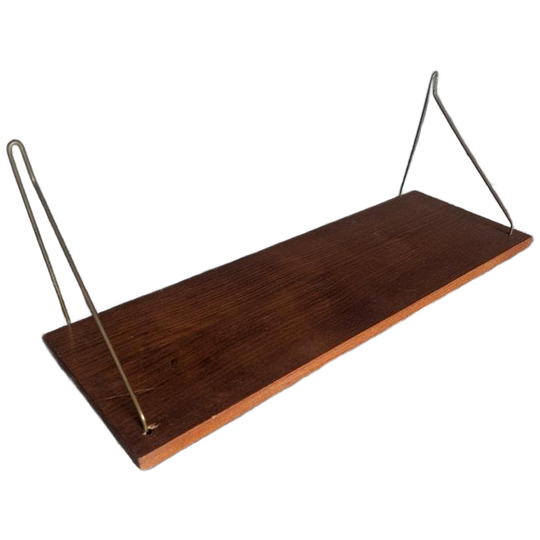 Vintage Wandplank -teak- Jaren 60 -denemarken 1