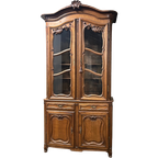 Monumentale Hoge Antieke Vitrinekast 19de Eeuw thumbnail 1