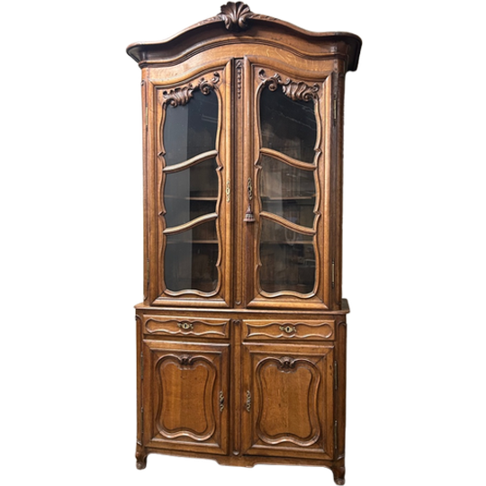Monumentale Hoge Antieke Vitrinekast 19de Eeuw 1