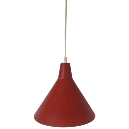 Vintage Jaren 50 Hanglamp Rood Scandinavisch Design. 1