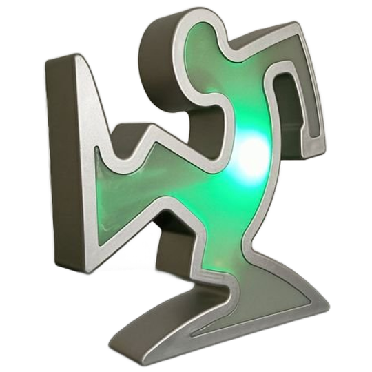Keith Haring La Linea Lamp Osvaldo Cavandoli Zilver (nieuw In Originele Verpakking) 1