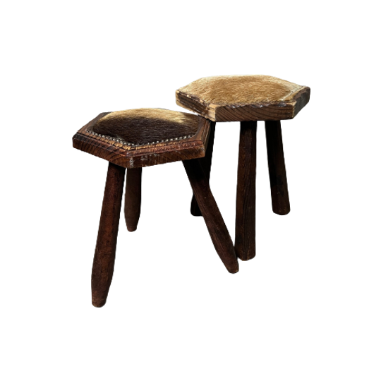 Set Vintage Brutalist Krukjes Brutalist Met Huid, Jaren 60, 1