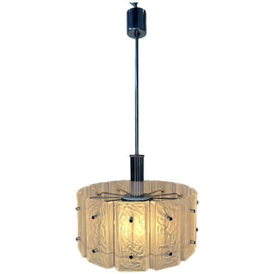 Vintage 1970’s Pendant Lamp – Glass/chroom 1