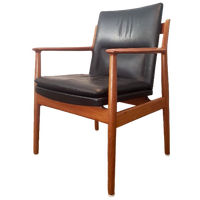 Vintage Arne Vodder 341 Fauteuil In Teak En Leer