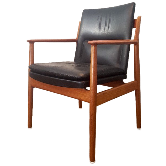 Vintage Arne Vodder 341 Fauteuil In Teak En Leer 1