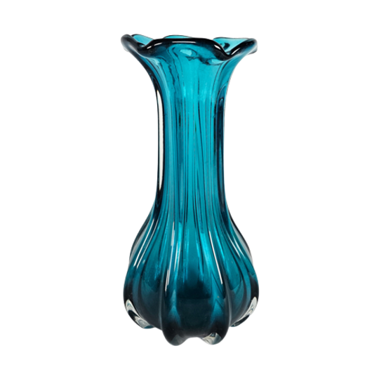 Murano - Vaas - Aqua Blauw - Italie - 3e Kwart 20e Eeuw 1