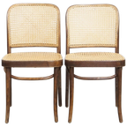 Set Van 2 Tijdloze En Charmante Bistro Stoeltjes In De Stijl Van Thonet Met Uniek Houten Frame thumbnail 1