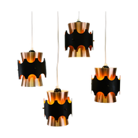 4 Scandinavische Designlampen Uit De Jaren 50 | Koperzwarte Stijl | Lamp Uit De Jaren 60 | Jo Ham