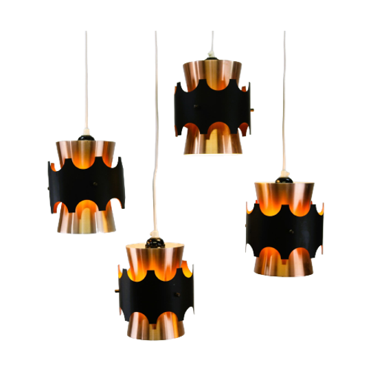 4 Scandinavische Designlampen Uit De Jaren 50 | Koperzwarte Stijl | Lamp Uit De Jaren 60 | Jo Ham 1