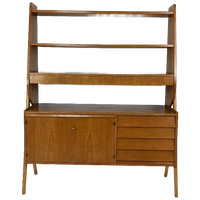 Zweedse Vintage Teak Fineren Boekenkast