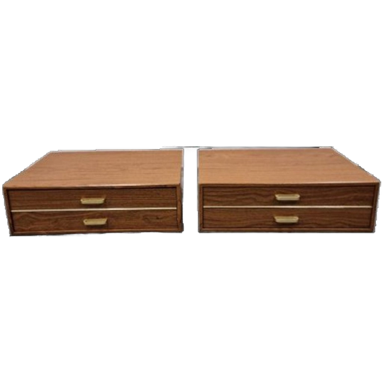 Set Van 2 Zwevende Nachtkastjes Vintage Gero Besteklade Kast 1