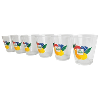 Zes Vintage Spa Fruit Glazen 1980’s