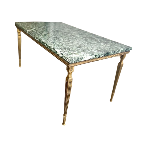 Vintage Groene Marmeren Coffee Table / Salontafel