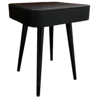 Zwarte Skai Kruk, Vintage Side Table